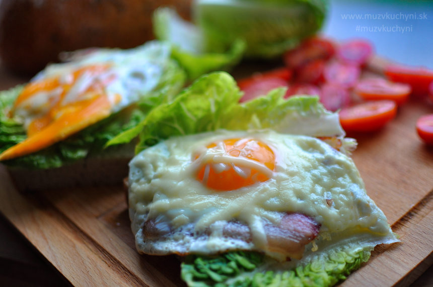 raňajky, ham and eggs, hemendex, bacon and eggs, vajíčka so slaninou, syrom, cheat day, jednoduchý, ľahký, recept, jednoduché, ľahké,