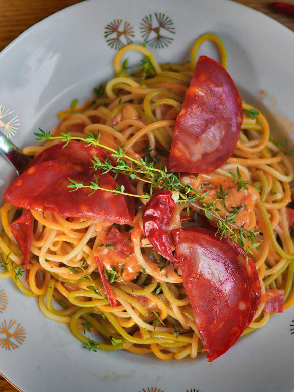 Špagety s chorizom