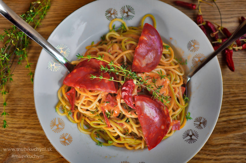Špagety s chorizom